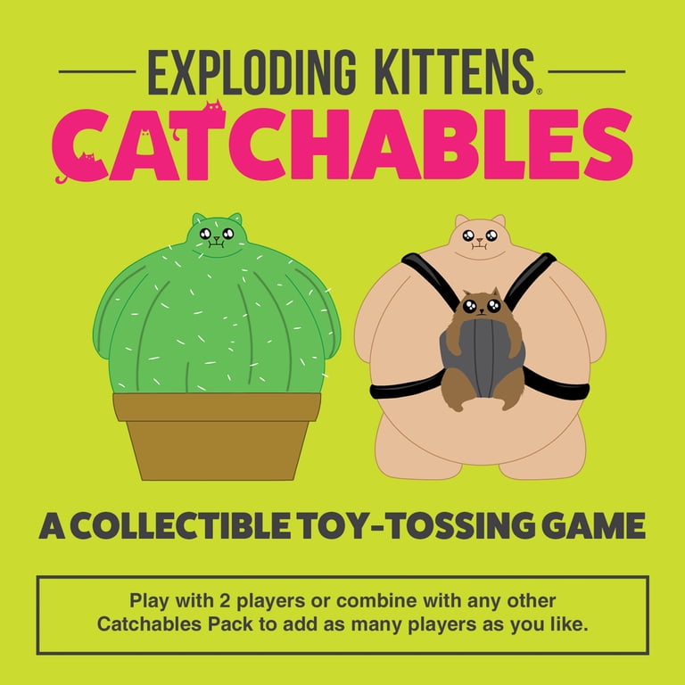 Exploding Kittens Catchables 2-Pack Cat Wearing Cat and Cactus Fun