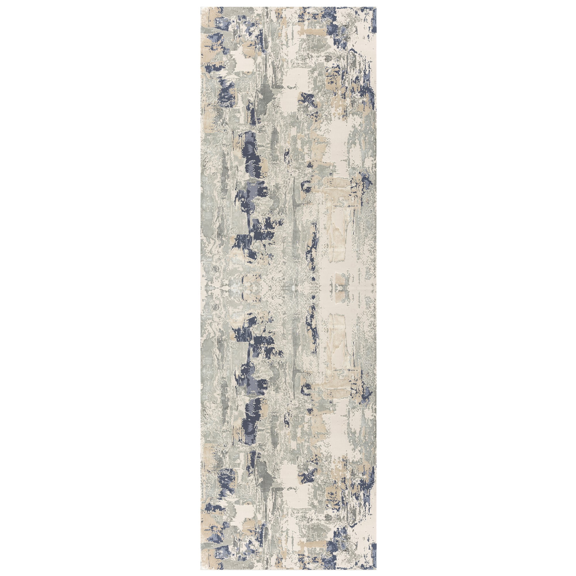 Ox Bay Dallas 2' x 7' Blue Abstract Premium Ultra-Soft Indoor Area Rug