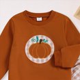 thumbnail image 4 of Futezty Infant Baby Boy Halloween Outfit Long Sleeve Pumpkin Car Embroidery Sweatshirt Gingham Plaid Pants Smocked Clothes 3T-10T, 4 of 4