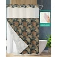 thumbnail image 2 of No Hook Shower Curtain with Snap in Liner, Vintage Flower Dahlia Texture Hotel Shower Curtains for Bathroom, Washable Shower Curtain Liner Set with Mesh Top Window, 72"x84", 2 of 6