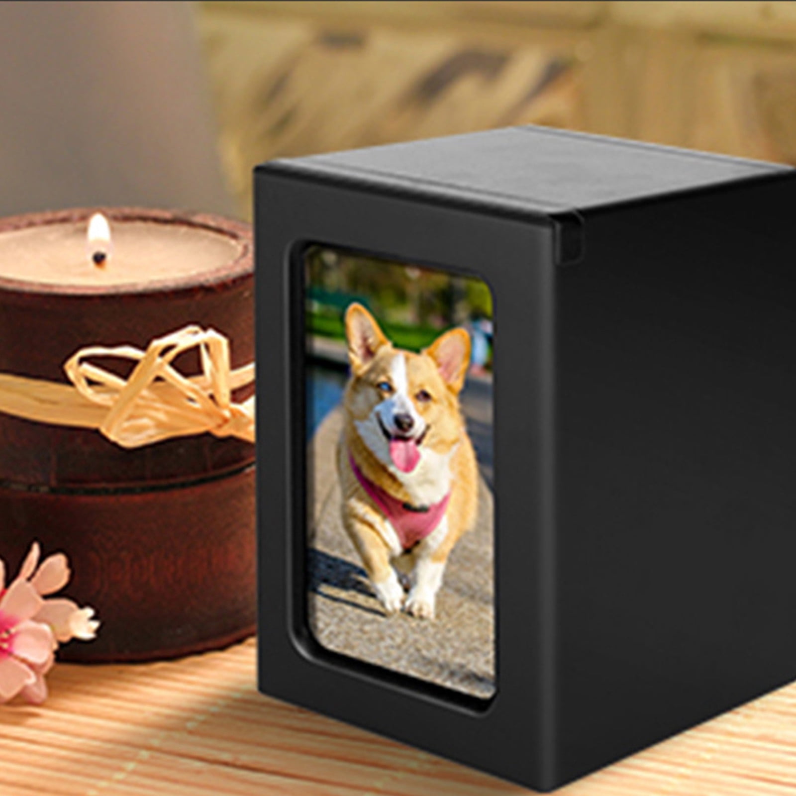 Wood Pet Urn for Ashes - 30 Cubic Inches Capacity, Memorial Display for Dogs, Cats | Pet Cremation Box, Home Memorial Keepsake, Handcrafted Wooden Pet Urn for Ashes Preservation