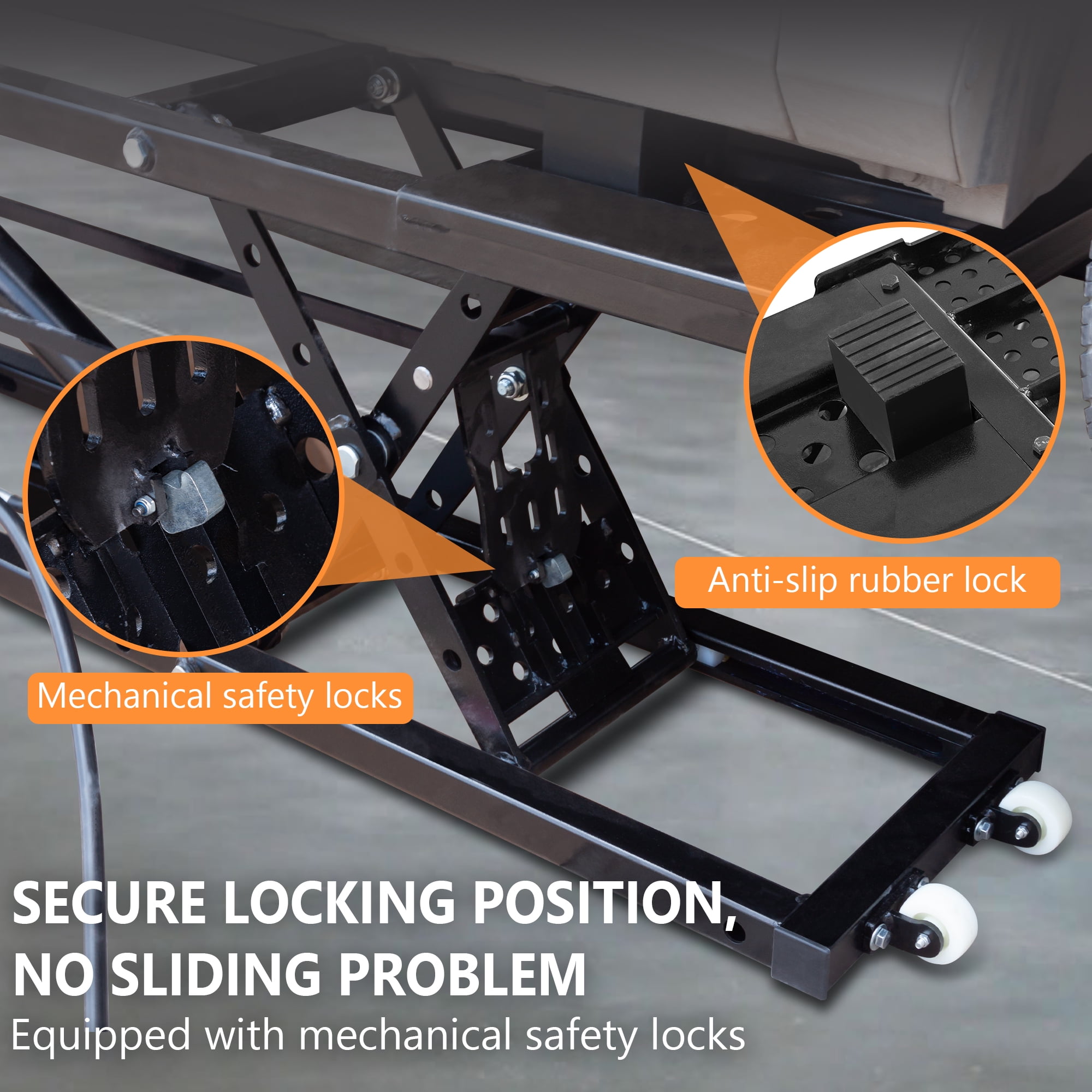 LZBEITEM Portable Car Lift 7000 LBS  26.8" Max. Height, 2-Pack Heavy-Duty Carbon Steel Truck Lift with 120V Power Unit, Automatic Car Lift Jack for Home Garage