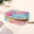 thumbnail image 2 of 1 Pc Bolsa de Maquillaje con Corazón de Lentejuelas LOVE para Mujeres para Viajes Vacaciones Rosa Azul Amarillo de Felpa, 2 of 3