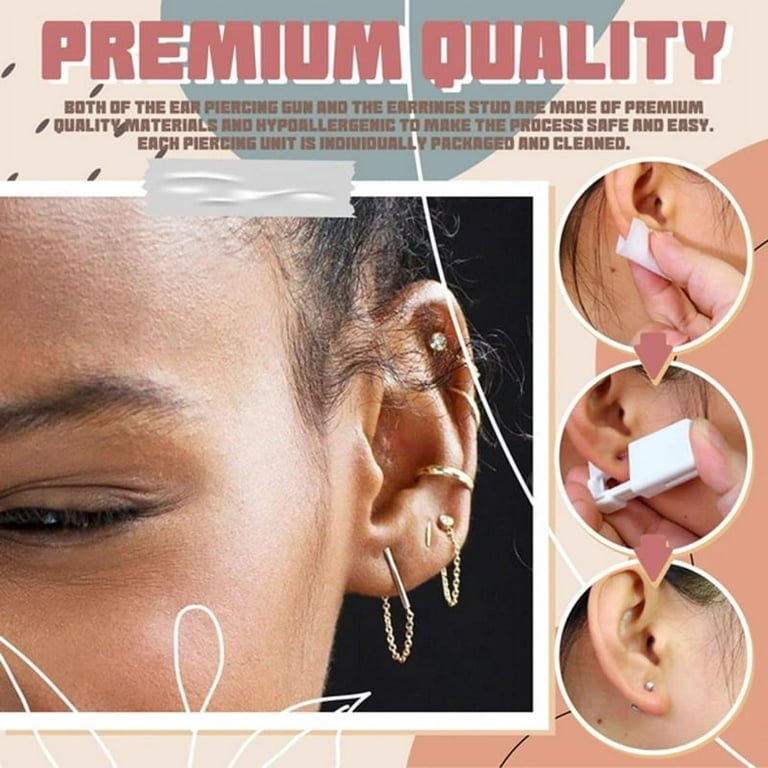 Self piercing on sale earrings walmart