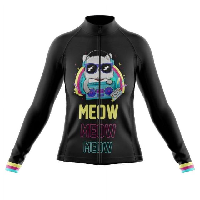 Meow Long Sleeve Cycling Jersey For Women - XS