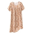 thumbnail image 1 of Chemise de Nuit pour Femmes, Manches Courtes à Col Rond Imprimé, Robe d'Allaitement, Rayonne Spandex Douce, Robe de Détente Longueur Genou, 1 of 5