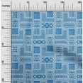 thumbnail image 1 of oneOone Polyester Lycra Medium Blue Fabric Geometric African Dress Material Fabric Print Fabric By The Yard 56 Inch Wide, 1 of 4