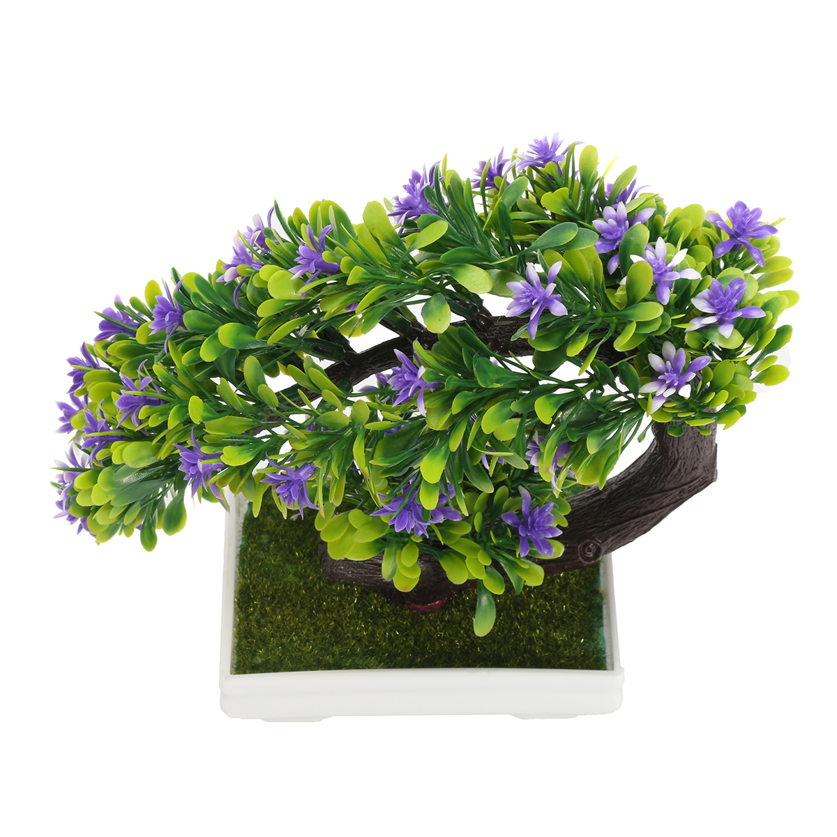 Half Moon Flower Bonsai Tree in Square Pot Artificial Plant Office