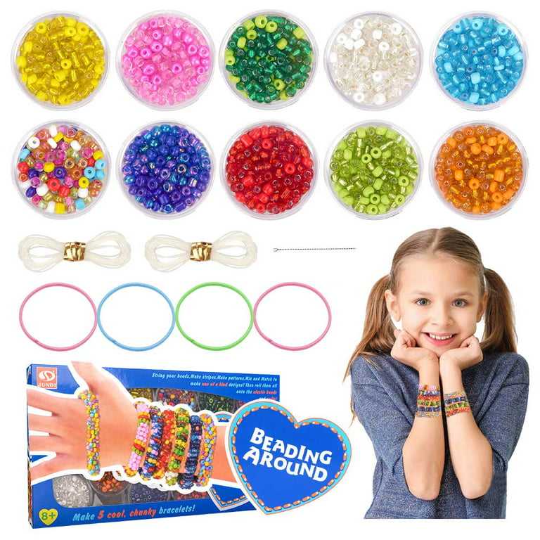 Dikence Friendship Bracelet Kit for Girls Gift, Birthday Gifts for Girls  Age 7 8 9 10 Kids Bracelets Bead Kit Craft Toy Gift for 6 7 8 Year Olds DIY  Jewellery Making