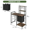 thumbnail image 5 of Uforic Laundry Storage Shelves with Hamper, Washer & Dryer Storage Rack, Brown, 5 of 8