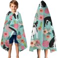 thumbnail image 3 of Green Boston Terrier and Flower Hooded Bath Towel，50"x30" for Ages 3 To 12 Kids, Quick Dry Lightweight Soft Microfiber Hood Beach Towel Cover Up for Kids, 3 of 7