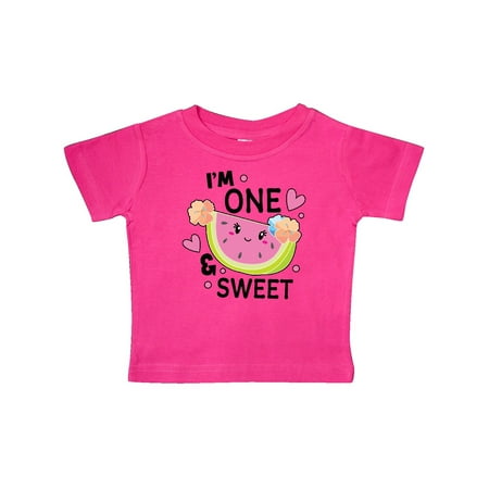 

Inktastic I m One and Sweet with Cute Watermelon Gift Baby Girl T-Shirt