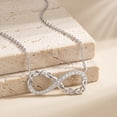 thumbnail image 2 of SFTING Necklace for Woman 925 Sterling Silver Infinity Intertwined Pendant 5A CZ Adjustable Chain Anniversary Birthday Gift for Her, 2 of 6