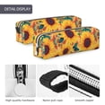 thumbnail image 4 of Fotbe Bohemian Sunflower Pattern Leather Pencil Case, Pencil Pouch with Durable Zipper, Compact and Stylish Organizer for Stationery, Art Supplies, Travel Essentials, 4 of 7