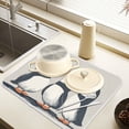 thumbnail image 2 of Yayeee Dish Drying Mat for Kitchen Counter 16" x 18" Microfiber Super Absorbent Coffee Decorative Pad, Cute Puffin, 2 of 9