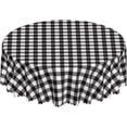 thumbnail image 1 of Round Tablecloth with Wave Lace 60 Inch, White Black Buffalo Check Plaid Round Tablecloths Waterproof Table Covers Kitchen Tablecloth for Dining Table, Buffet Parties and Camping, 1 of 1