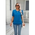 thumbnail image 4 of Zeagoo Womens Summer Short Sleeve Tops Crew Neck Lightweight Pullover Sweaters Loose Dressy Casual Blouse, 4 of 6