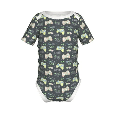 

Lukts Gamers Print Baby Short Sleeve Romper Onesie for Newborn Baby Boys and Girls-9M