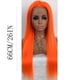 thumbnail image 3 of Peluca frontal de encaje liso color naranja claro, cabello largo y liso naranja, encaje pequeño, fibra sintética, cobertura total de 26 pulgadas, crema lisa y aclarante., 3 of 9