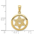 thumbnail image 3 of 14K Yellow Gold Charm Pendant Themed 25 mm 17 Jewish Chi In Star Of David, 3 of 3