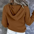 thumbnail image 4 of FAIWAD Womens Hooded Button Drawstring Sweatshirts with Pockets Long Sleeve Pullover Tops Fall Winter Trendy, 4 of 6