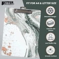 thumbnail image 2 of Fashion Clipboard, Marble Design, Standard A4 Letter Size, 12.5" x 9", Wooden Clipboard, Low Profile Clip with Retractable Hanging Tab, Decorative Clipboard, by Better Office Products (Black & Gold 2), 2 of 5