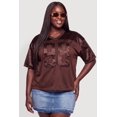 thumbnail image 2 of Women's Plus Size Satin Patch Graphic Football Jersey, 2 of 4