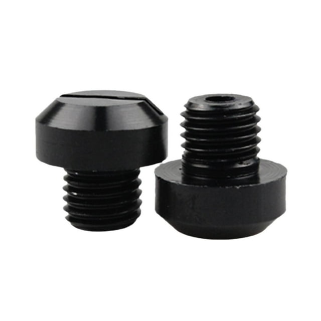 Almencla 2 Pcs M10x1.25 Rétroviseurs Filetage Trou Bouchon Vis Boulons - Noir Positif