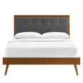 thumbnail image 4 of Modway Willow King Wood Platform Bed with Splayed Legs in Walnut/Charcoal, 4 of 6