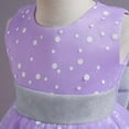 thumbnail image 6 of Girls Tulle Tutu-Dresses Sleeveless Semi-Formal Cocktail Gowns Toddlers Kids Cute Polka Dot Printed High Waisted Bowknot Evening Dress 3-10Y, 6 of 8