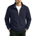 thumbnail image 2 of Liuinsasek Mens Stand-Collar Sweatshirt With Zipper Solid Color Fashion Relaxed Fit Pullover Shirt Daily Casual Clothing, 2 of 5