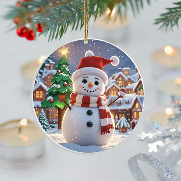 ZZkhGO Décoration Suspendue Bonhomme de Neige en Acrylique, Pendentif Ornement de Sapin de Noël, Déco de Noël pour Manteau de Cheminée Cadeau
