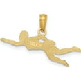 thumbnail image 3 of 14k Female Swimmer Charm Yellow Gold Polished Bold Inspired Polished Designed for those who cherish timeless beauty, 3 of 3