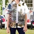 thumbnail image 2 of Staki 4th of July Button up Shirt American Flag Shirt for Girls: 4th July Graphic T-Shirts Patriotic USA Flag Star Stripes Tees Hawaiian Button Down Tops 4T 5T 285T(Sky Blue,14-15 Years), 2 of 4