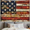 thumbnail image 2 of Orinice American Flag Woodcut Tapestry Wall Hanging Unique Style for Home Decor - Graphic Tapestries for Living Room Bedroom Farmhouse Dorm 50x40inch, 2 of 6