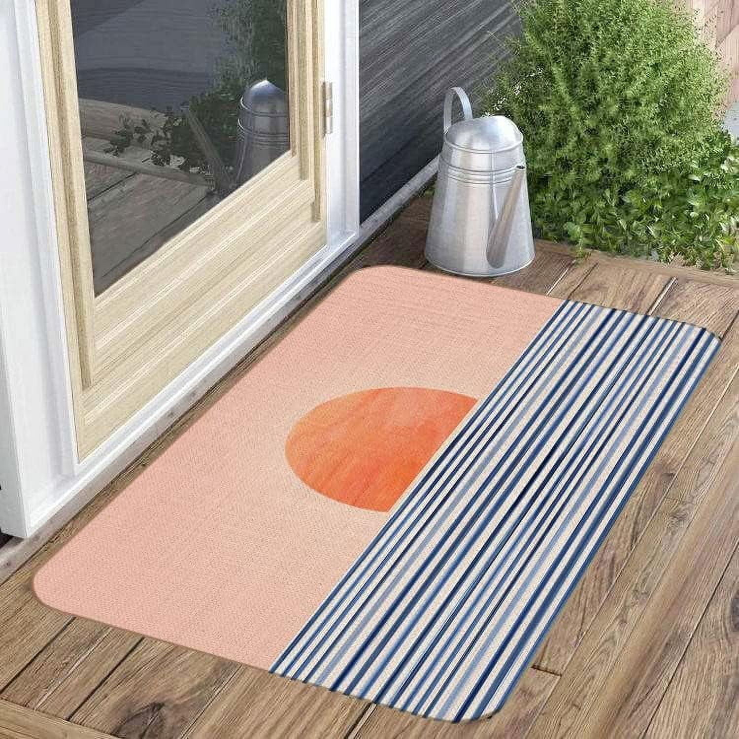 Abstract Boho Sun Horizon Sunrise Seascape Farmhouse Door Mat 17x30 Inch Indoor Outdoor Entrance Doormat Decor for Bohemian Home Office,Nursery Decor,Boho Lover Women Gifts