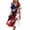 Red, variant on 250th Anniversary USA Flag Dress for Women - 1776-2026 Patriotic V-Neck Short Sleeve Midi Dress - Gradient Fireworks Graphic Print Flowy A-Line Dress for Independence Day 4th of July Party Blue S