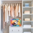 thumbnail image 6 of 16.5x12.6x11.8in Foldable Flip-Top Storage Bin, Dustproof Magic Tape Closure, Ideal for Home & Toy Organization，Colorful Cat, 6 of 7