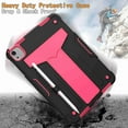 thumbnail image 2 of Dteck For iPad Air 4 10.9 Generation 2020 / Pro 11 2020 & 2018, Heavy Duty Hybrid Shockproof Kickstand without Front Screen Protector Case Cover, black, Black+Rose, 2 of 4
