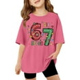 thumbnail image 4 of 67 shirt G'irls Summer Short Sleeve T Shirt Cute Cartoon Number Print Casual Top Tee Shirt For K'ids Youth, 4 of 4