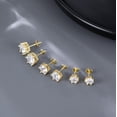 thumbnail image 6 of Solid 925 Sterling Silver Cubic Zirconia Stud Earrings for Women Teens Round CZ Stud Earrings 3 Pairs Stud Earrings Set Simulated Diamond Studs, 6 of 12