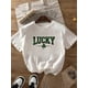thumbnail image 2 of 1pc Lucky Clover Print Short Sleeve T-Shirt, Casual Polyester Knit Fabric Tee, All-Season Fashion Top for St. Patrick's Day & Easter, Ideal Gift for Family, 2 of 6