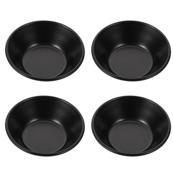 HERFIER 4 Pcs Mini Pie Pans Non-stick Baking Molds Practical Bread Molds (Black) 3.14x3.14x0.94in