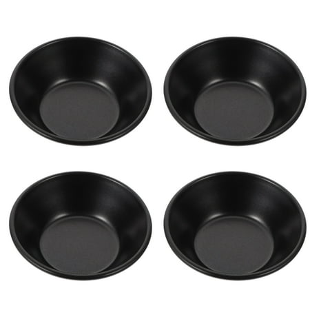 

4 Pcs Mini Pie Pans Non-stick Baking Molds Practical Bread Molds (Black)