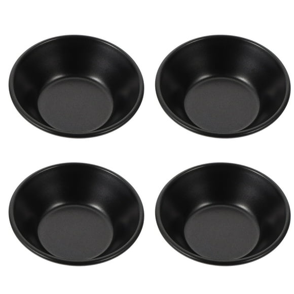 4 PCS Mini Pie Pan Pans Non-Stick High Baking Molds Practical Pan Molds (Negro)