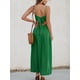 thumbnail image 3 of Vestido largo CUPSHE con cuello en V retorcido, sin mangas, rayón verde, 3 of 6