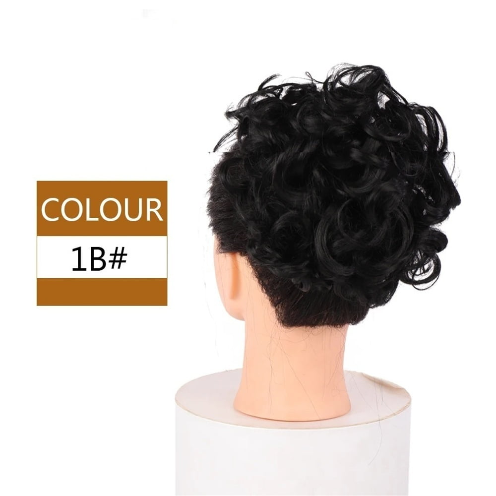 Messy Dish Hair Bun Extension Short Wave Curly Easy Stretch Hair Combs Clip in Ponytail Extension