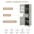 thumbnail image 4 of DEALTOPS Modern Bathroom Cabinet with Drawer and 2 Cabinets, Slim Freestanding Storage Cabinet with adjustable shelf for Bathroom - Gray, 4 of 8