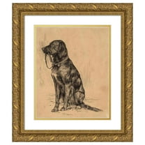 Arthur Bowen Davies 20x24 Gold Ornate Framed and Double Matted Museum Art Print Titled - Aldrich's Dog (Late 1880s)