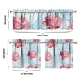 thumbnail image 6 of Pioneer Kitchen Curtains and Valance Set 24 Inch Tier Pink Paper Peony Flowers Curtains Small Drapes for Cafe Living Room Bathroom Farmhouse 3 Pieces Set Rod Pocket, 6 of 6